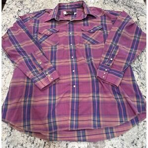 Vintage‎ Panhandle Slim Colorful Western Rodeo Button Down Shirt Sz 17 1/2-35